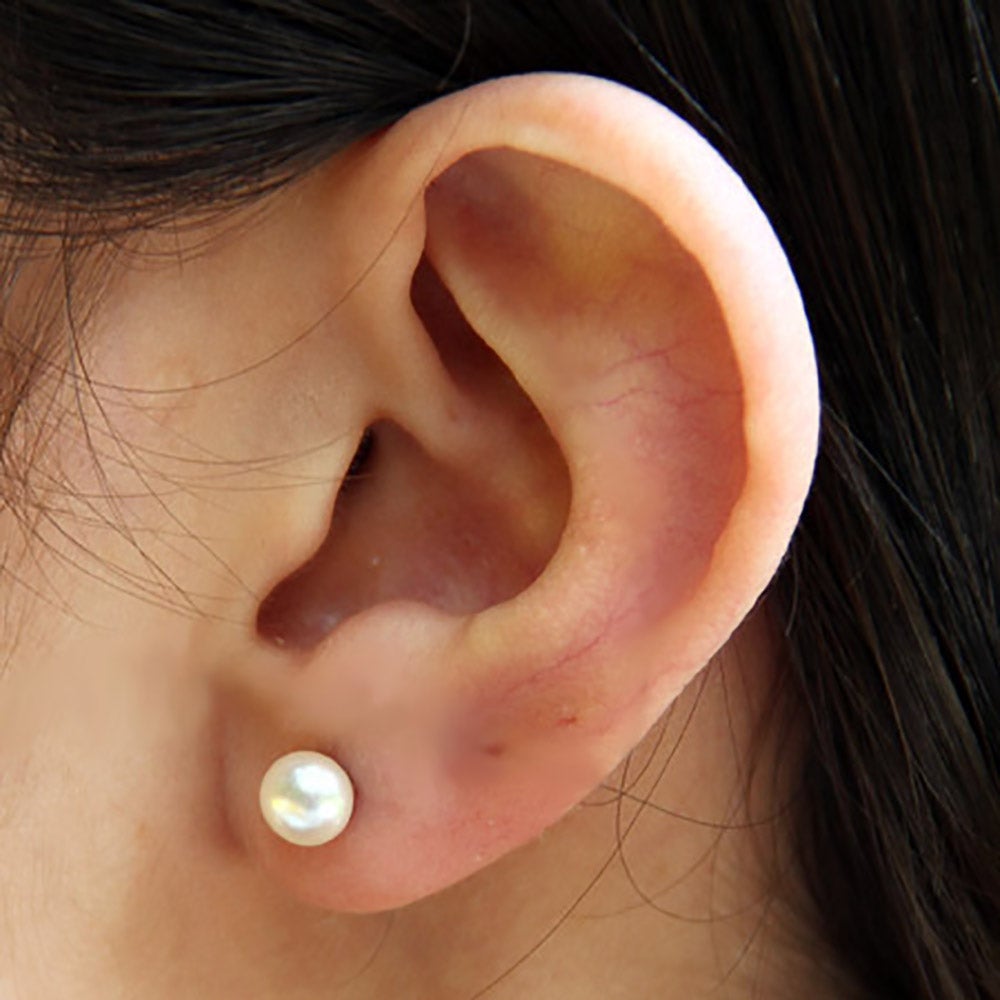 6mm White Freshwater Pearl Stud Earrings Eves Addiction®