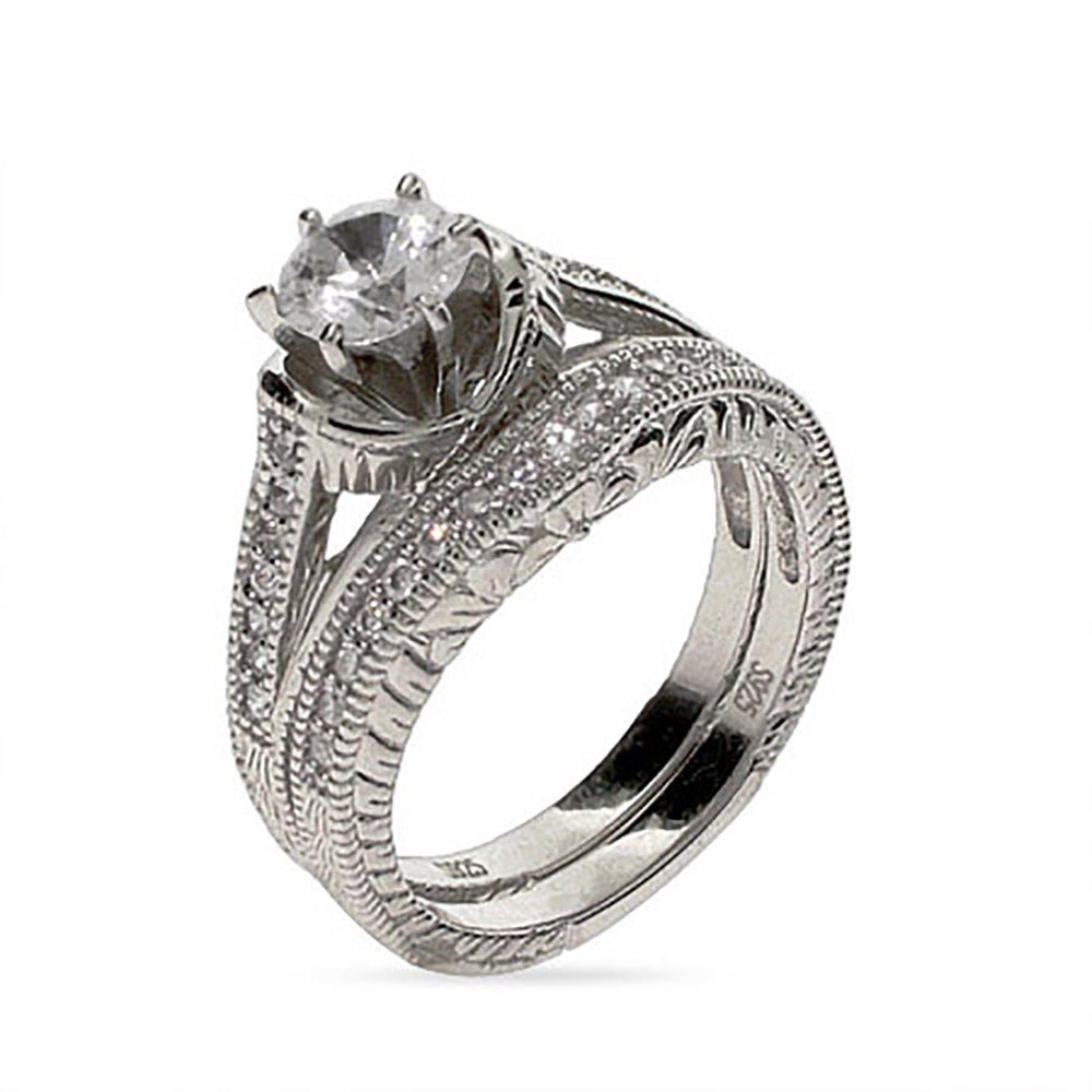 Sterling silver wedding ring sets