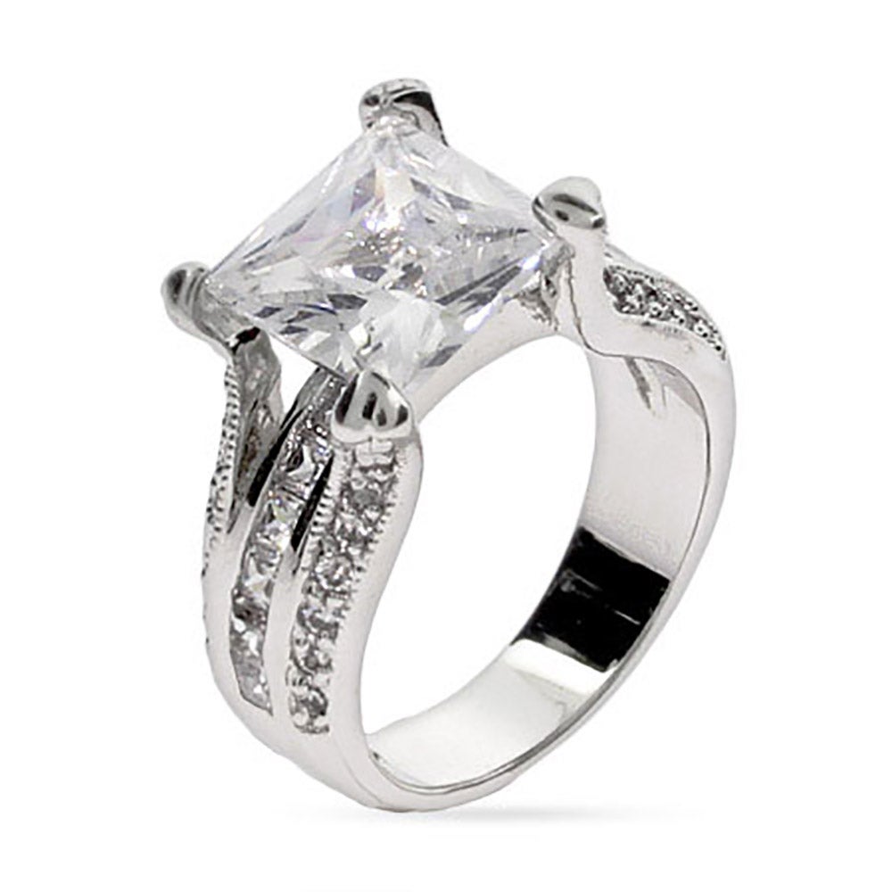 floating wedding ring princess cut