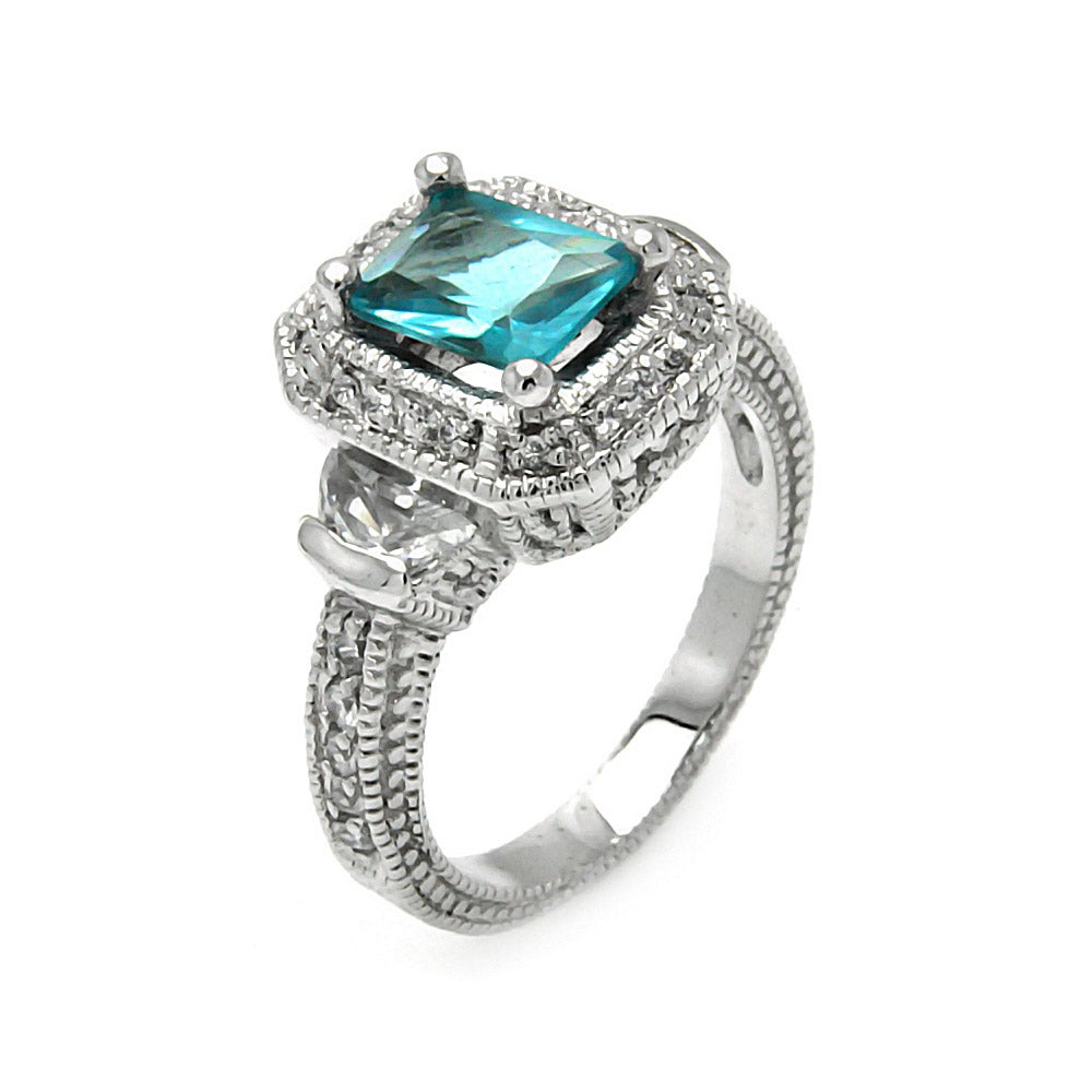 emerald cut aquamarine ring