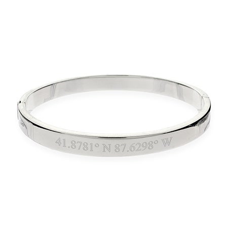 bangle bracelet silver custom 5mm coordinate flat