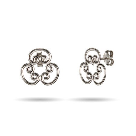 stud scroll earrings designer sterling silver
