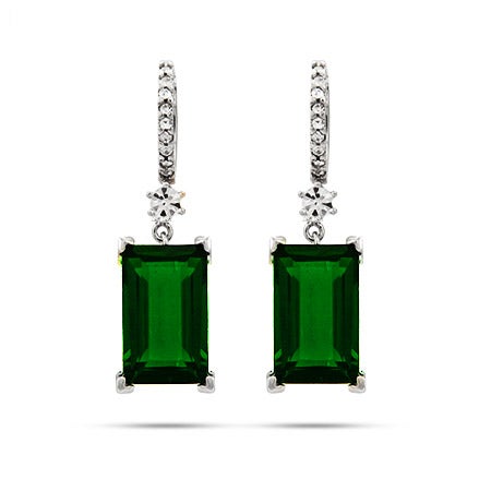 emerald earrings silver dangle cut sterling dazzling addiction eve