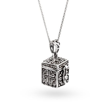 box prayer pendant silver sterling necklace pendants religious