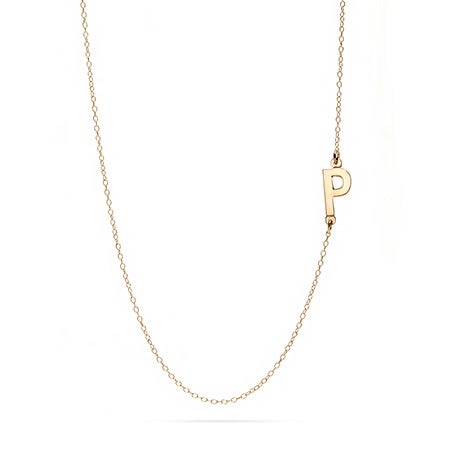 Initial sideways necklace gold Clearance