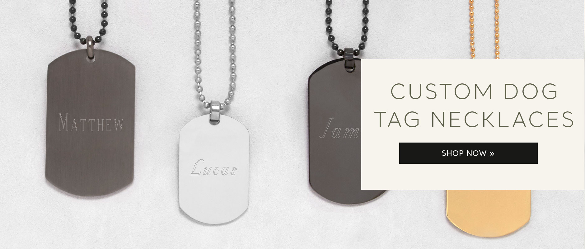 Custom Dog Tag Necklaces. Shop Now.