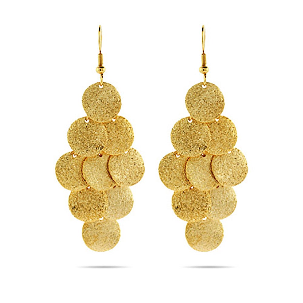 Gold Round Cluster Earrings