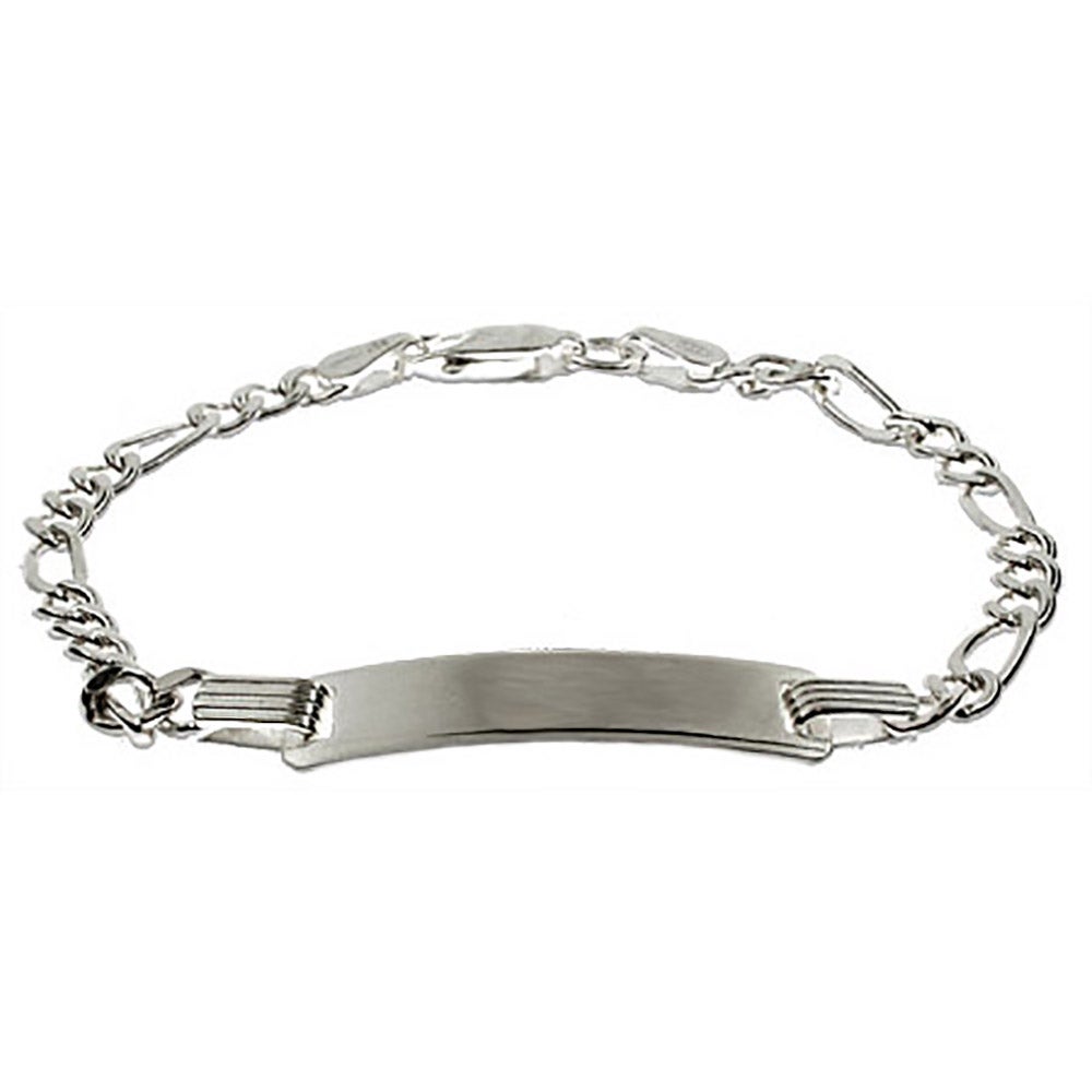 Sterling Silver Curb Link 6 Inch Kids ID Bracelet 