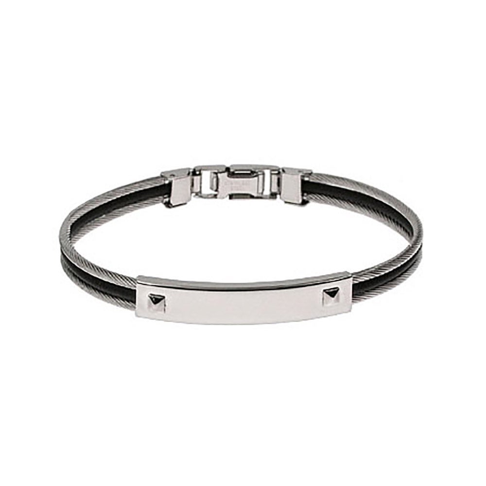 Mens and Ladies Engravable Cable Studded ID Bracelet | Eve's Addiction®