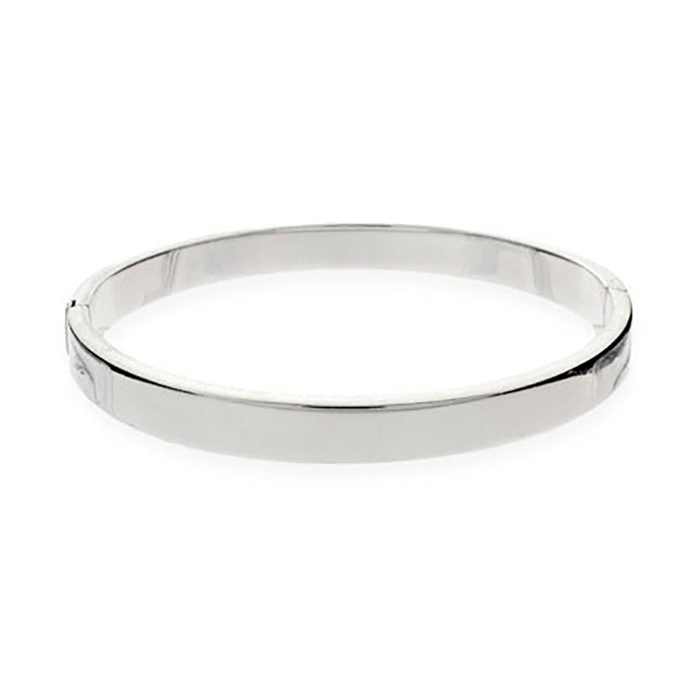 5mm Flat Engravable Sterling Silver Bangle Bracelet | Eve's Addiction®