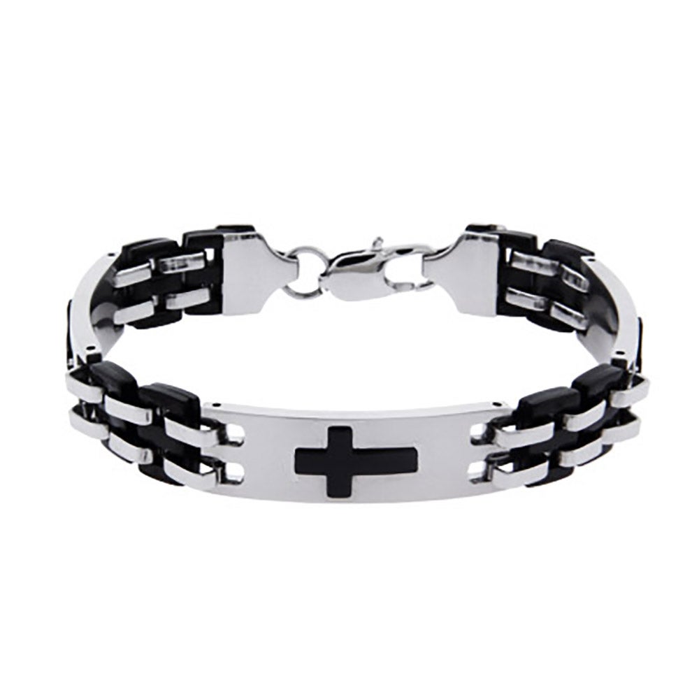 Men's Engravable Triple Cross Linked Bracelet | Eve's Addiction®