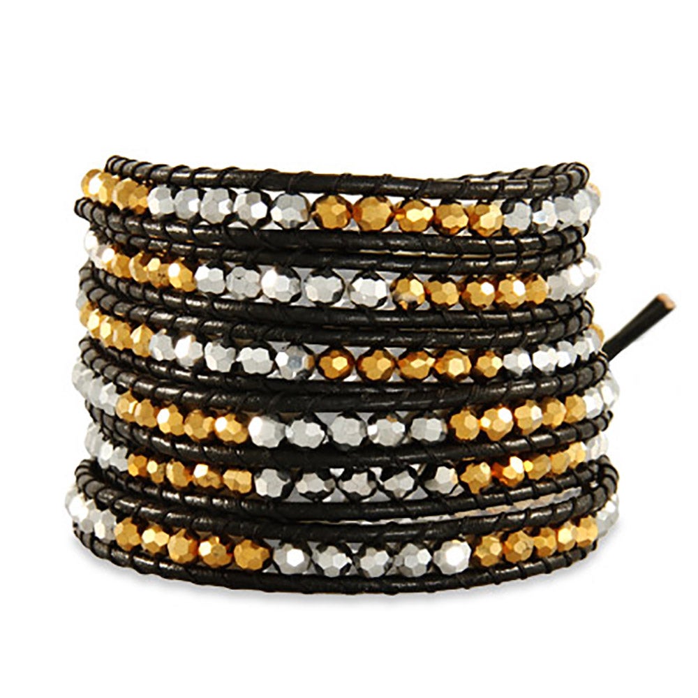 Chen Rai Gold and Silver Beaded Long Wrap Bracelet | Eve's Addiction®