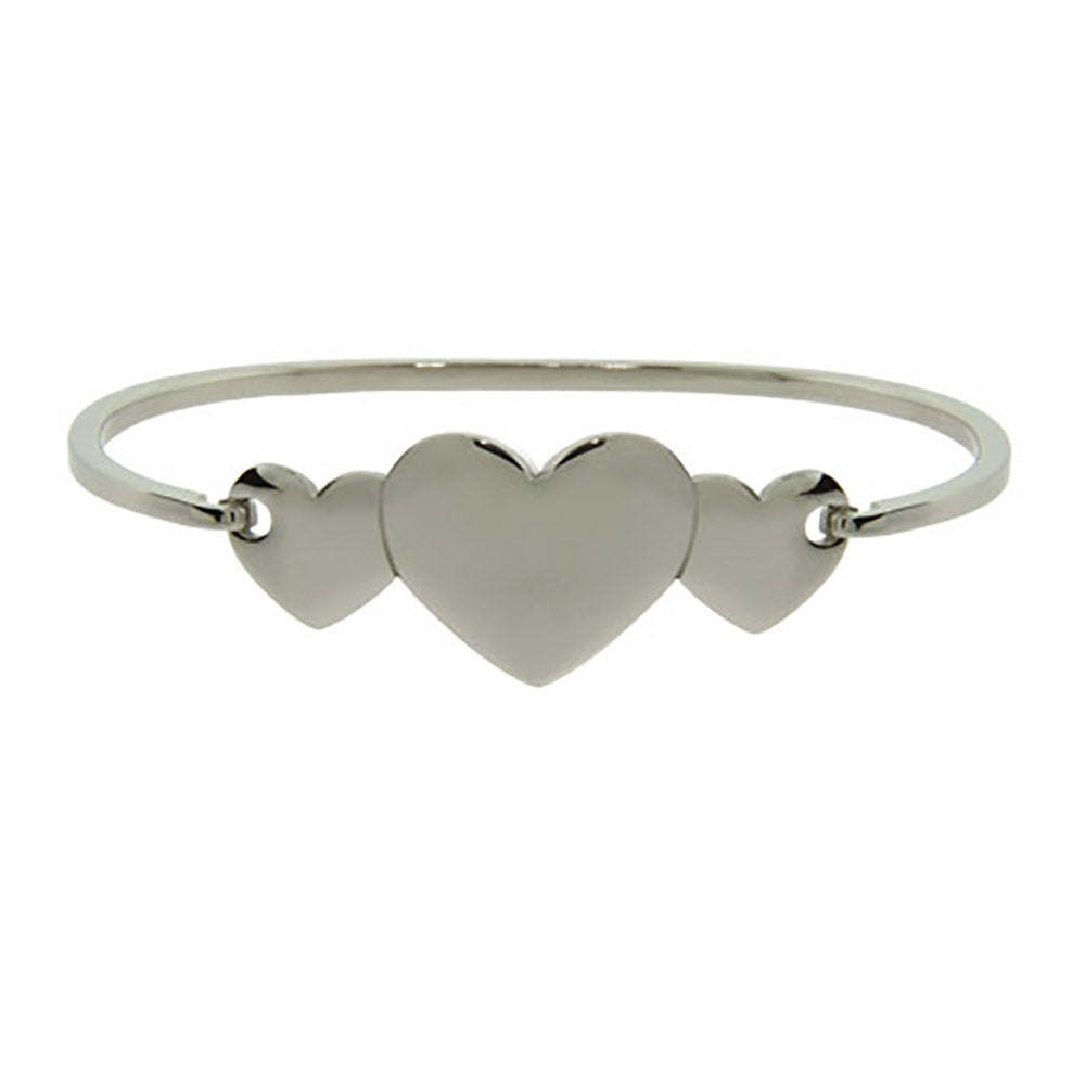 Engravable Three Hearts Bangle Bracelet | Eve's Addiction®
