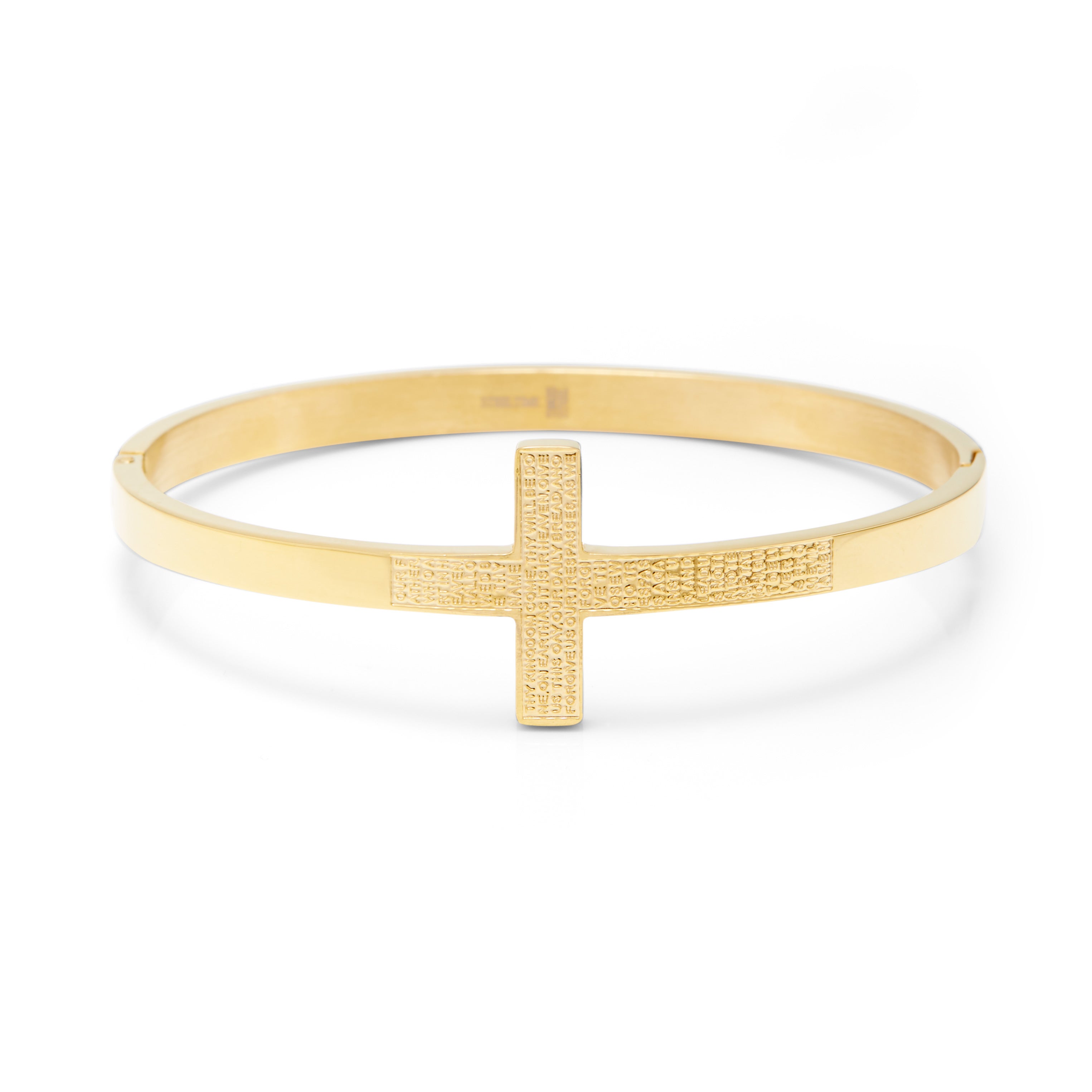 Engravable Lord's Prayer Gold Bangle Bracelet | Eve's Addiction®