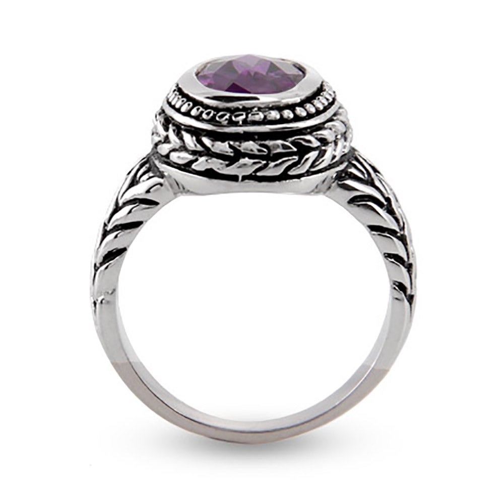 Designer Inspired Oval Cut Amethyst Bali Ring | Eve's Addiction®