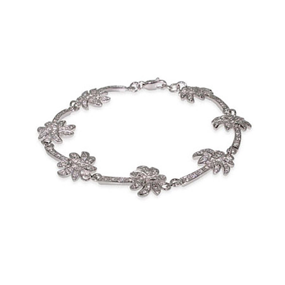Sterling Silver Palm Tree Bracelet | Eve's Addiction®