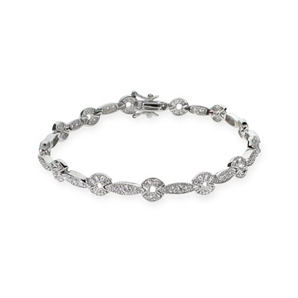 Delicate Sparkling CZ Silver Tennis Bracelet | Eve's Addiction®