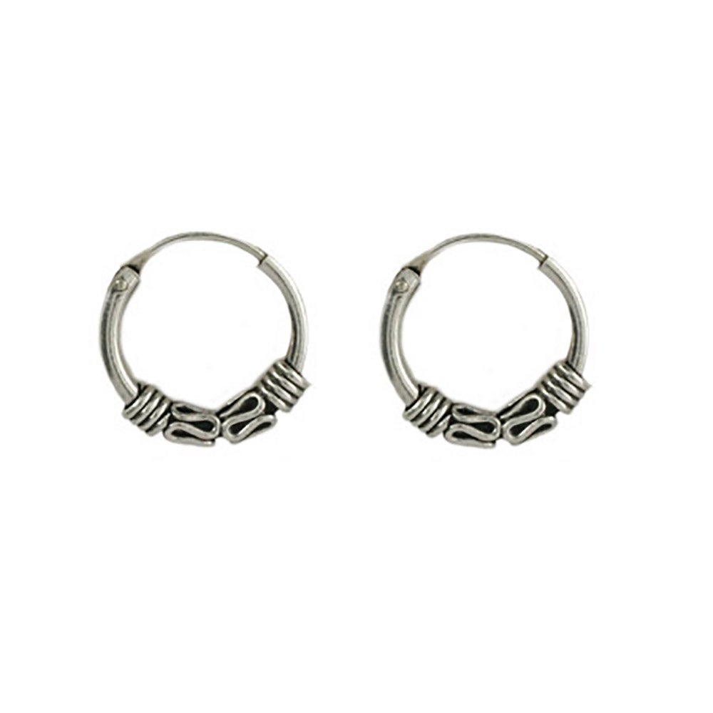 Petite Bali Style Sterling Silver Hoop Earrings | Eve's Addiction®