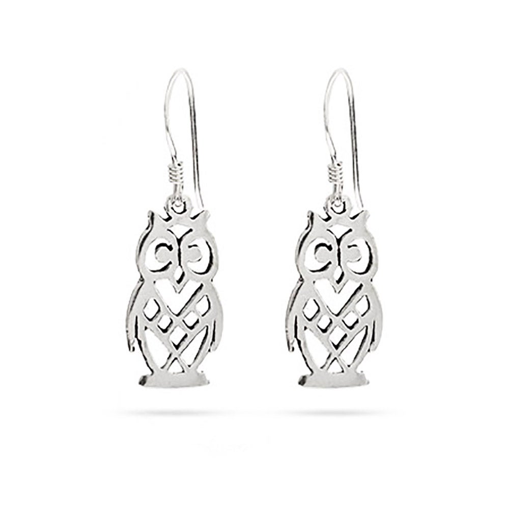 Dangle Owl Sterling Silver Earrings | Eve's Addiction