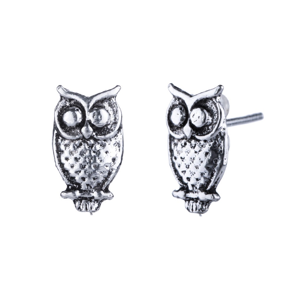Owl Stud Earrings in Sterling Silver | Eve's Addiction®