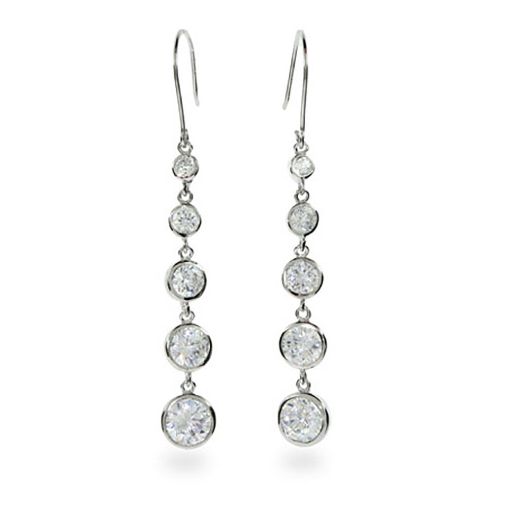 Dangling Bezel Set Sterling Silver Earrings | Eve's Addiction®