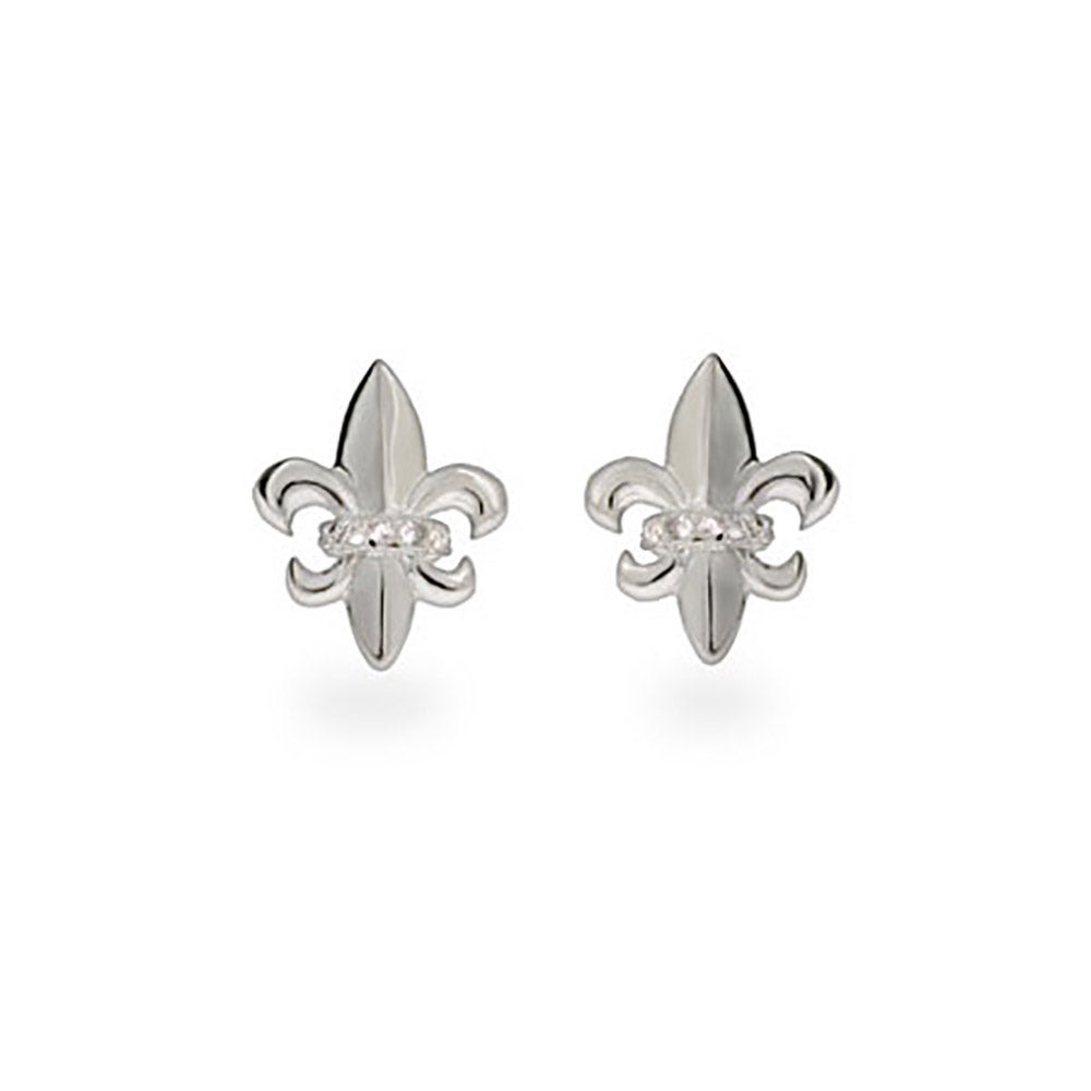 Sterling Silver Fleur de Lis Earrings | Eve's Addiction®