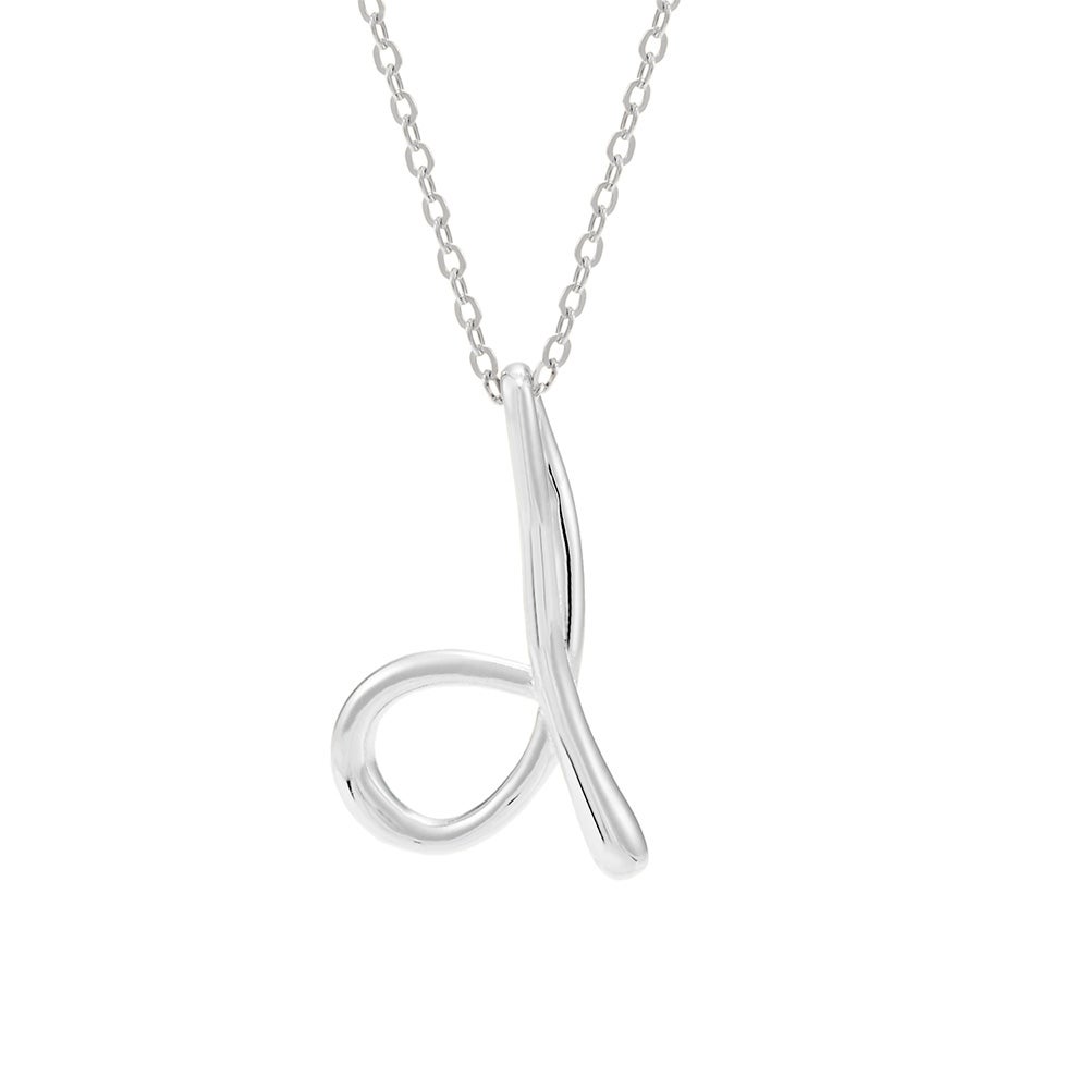 Designer Style Sterling Silver Initial Necklace