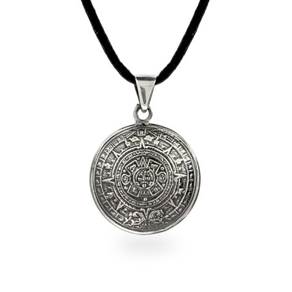 Sterling Silver Aztec Calendar Pendant