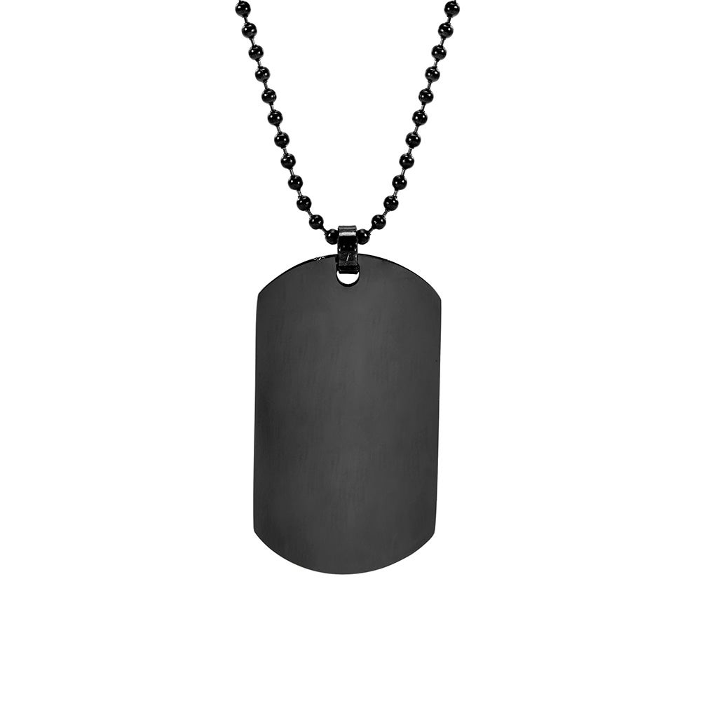 Bling Jewelry Engrave Mens Black Titanium Dog Tag Pendant Necklace  Stainless Steel - Walmart.com