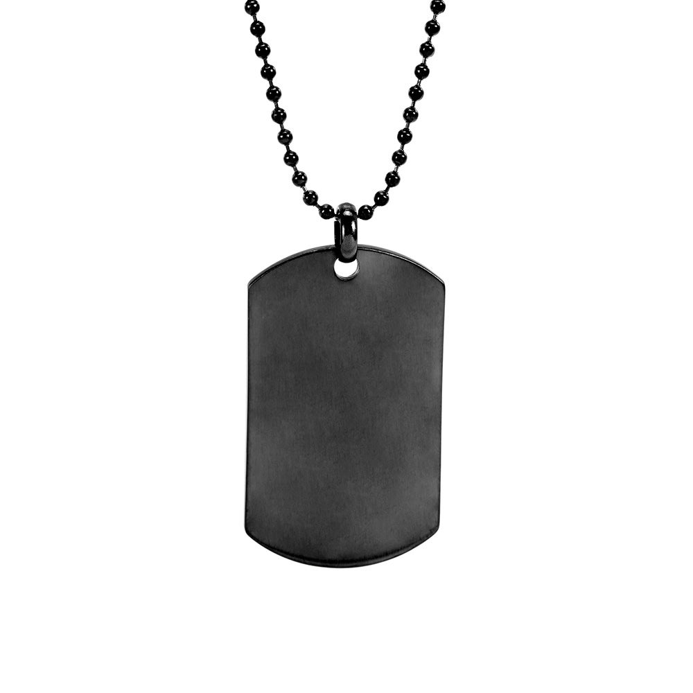 Engravable Gunmetal Dog Tag Necklace | Eve's Addiction