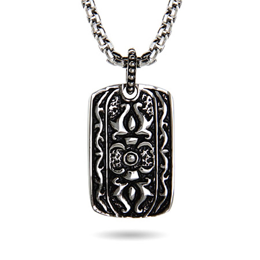 Stainless Steel Engravable Tribal Dog Tag