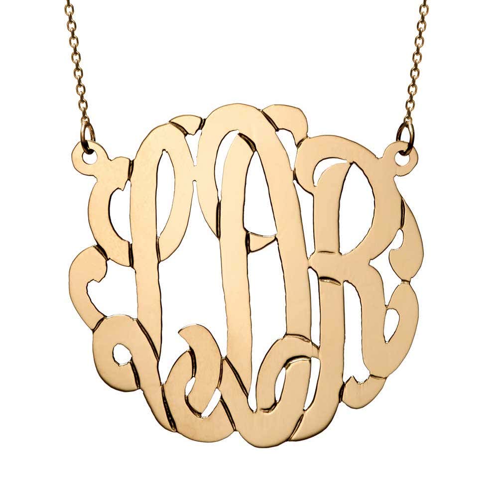 Solid 14K Gold Monogram Necklace | Eve's Addiction