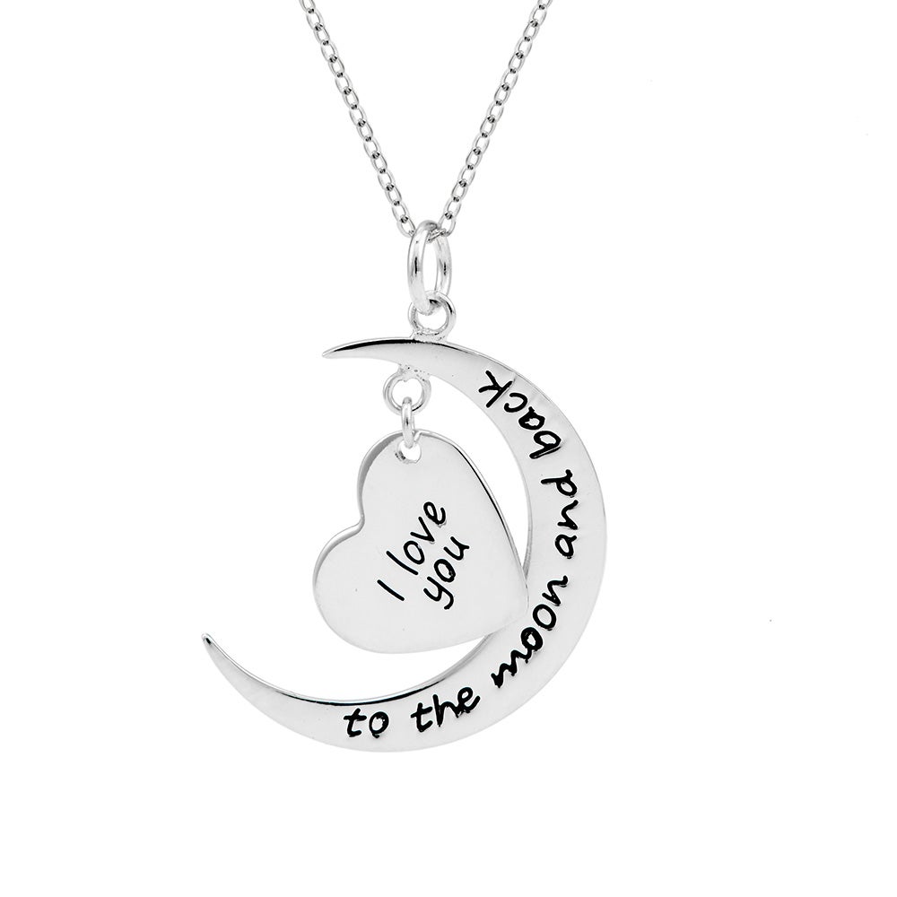 'I Love You To The Moon & Back' Necklace Bracelet Keyring Pendant For Women Men 