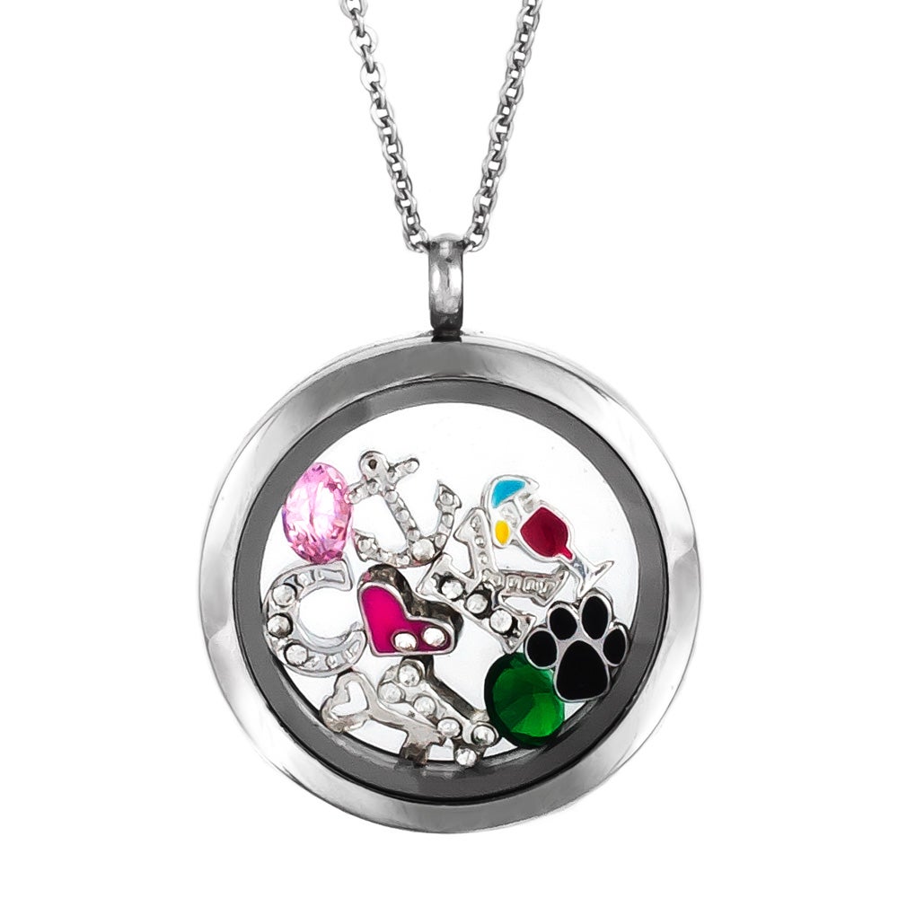 Buy 1pc Living Memory Floating Locket Pendant Necklace 28 inch for Charm  Photo Picture Stainless Steel Great Gift MCL284 at Amazon.in