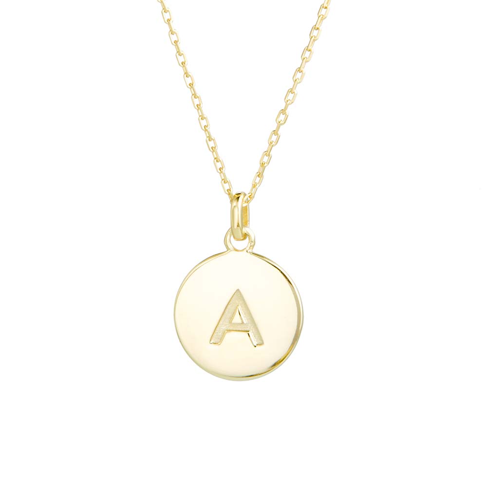 Initial Gold Disc Necklace