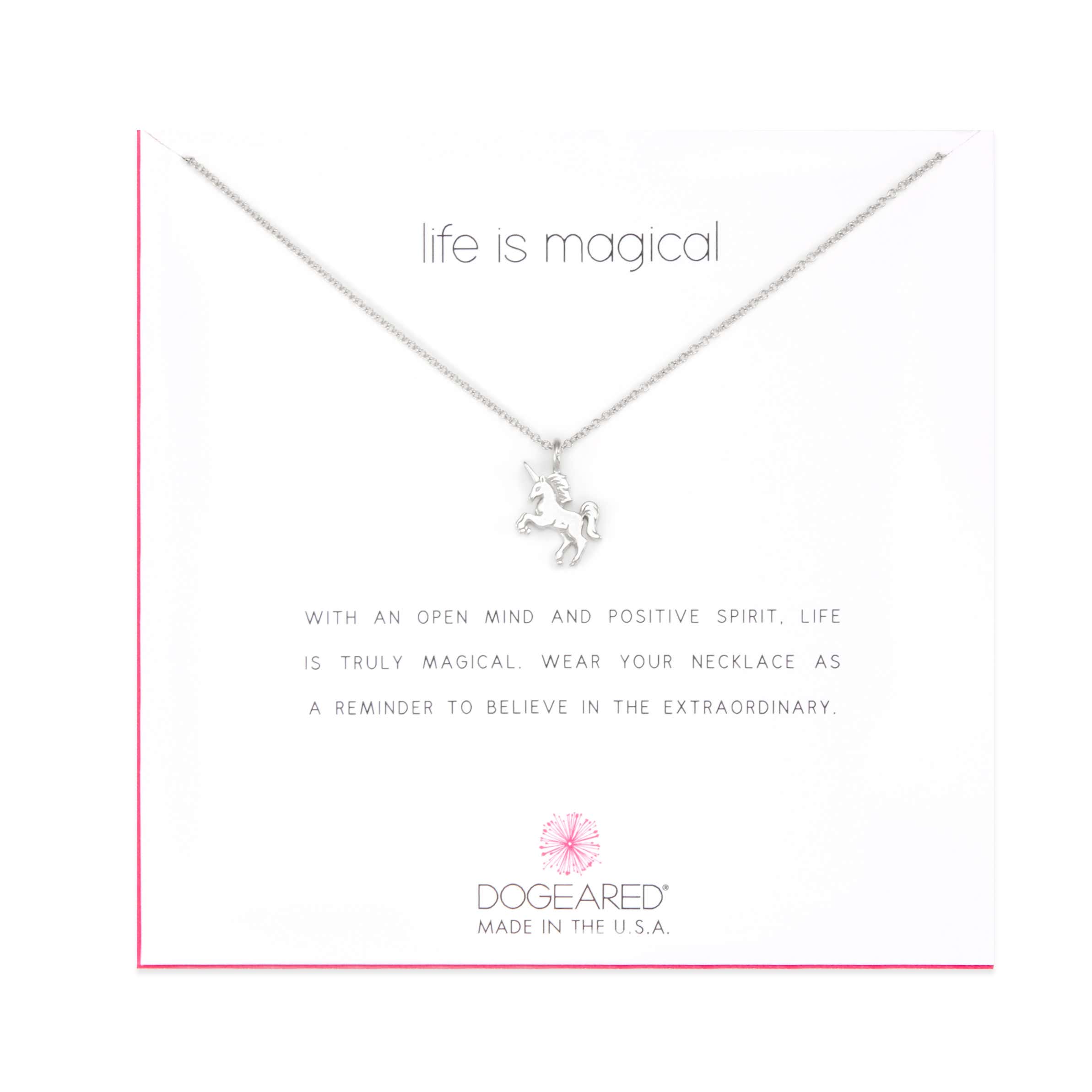 Dogeared Life is Magical Silver Unicorn Necklace Eve's Addiction