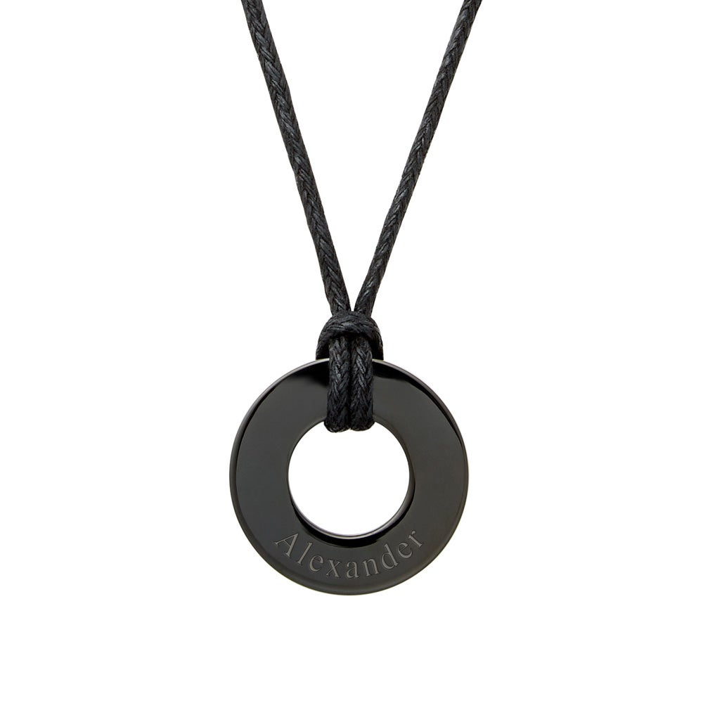 black circle pendant necklace