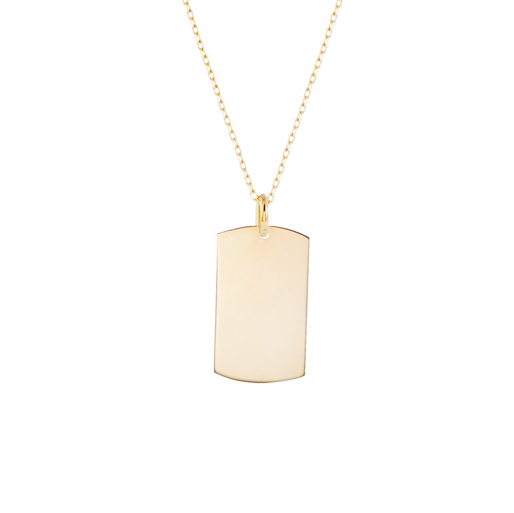 14K Gold Dog Tag Necklace | Eve's Addiction