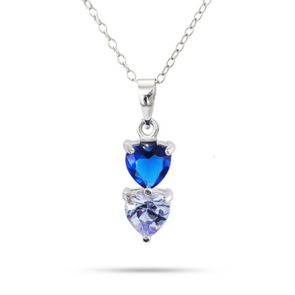 Personalised 2 Birthstones Heart Necklace with 2 Engraved Names –  ineffabless.co.uk