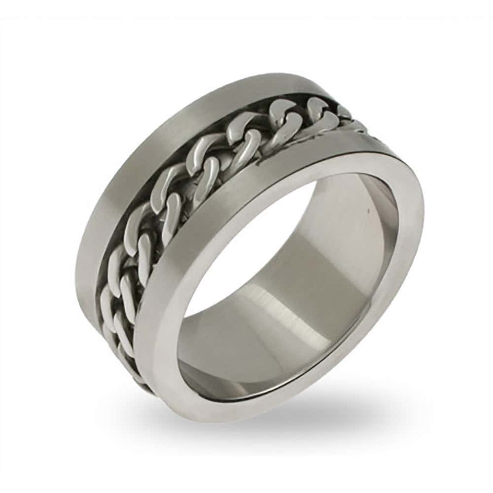 Men's Stainless Steel Chain Link Ring | Eve's Addiction