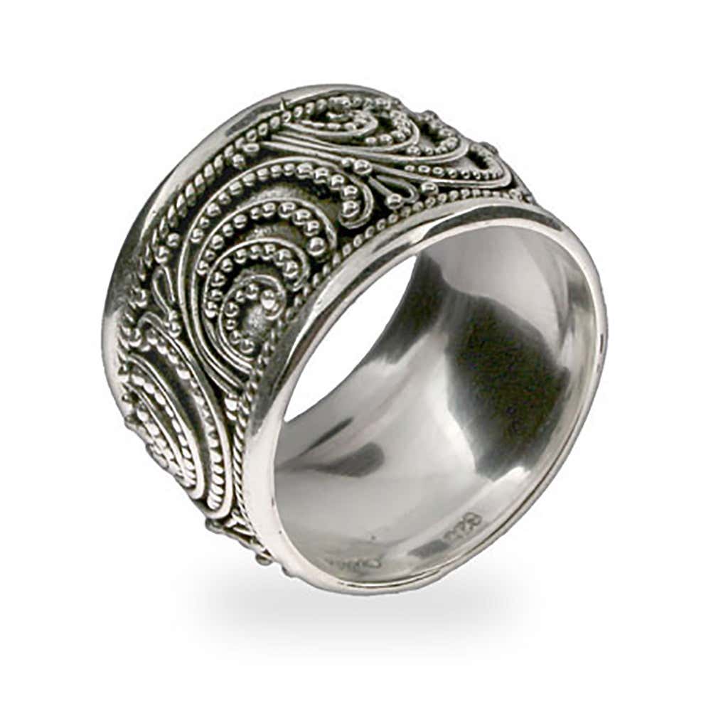 Wide Bali  Sterling Silver  Ring Eve s Addiction