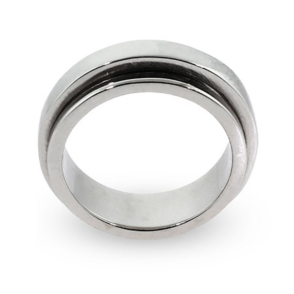 Engravable Sterling Silver Plain Band Spinner Ring | Eve's Addiction®