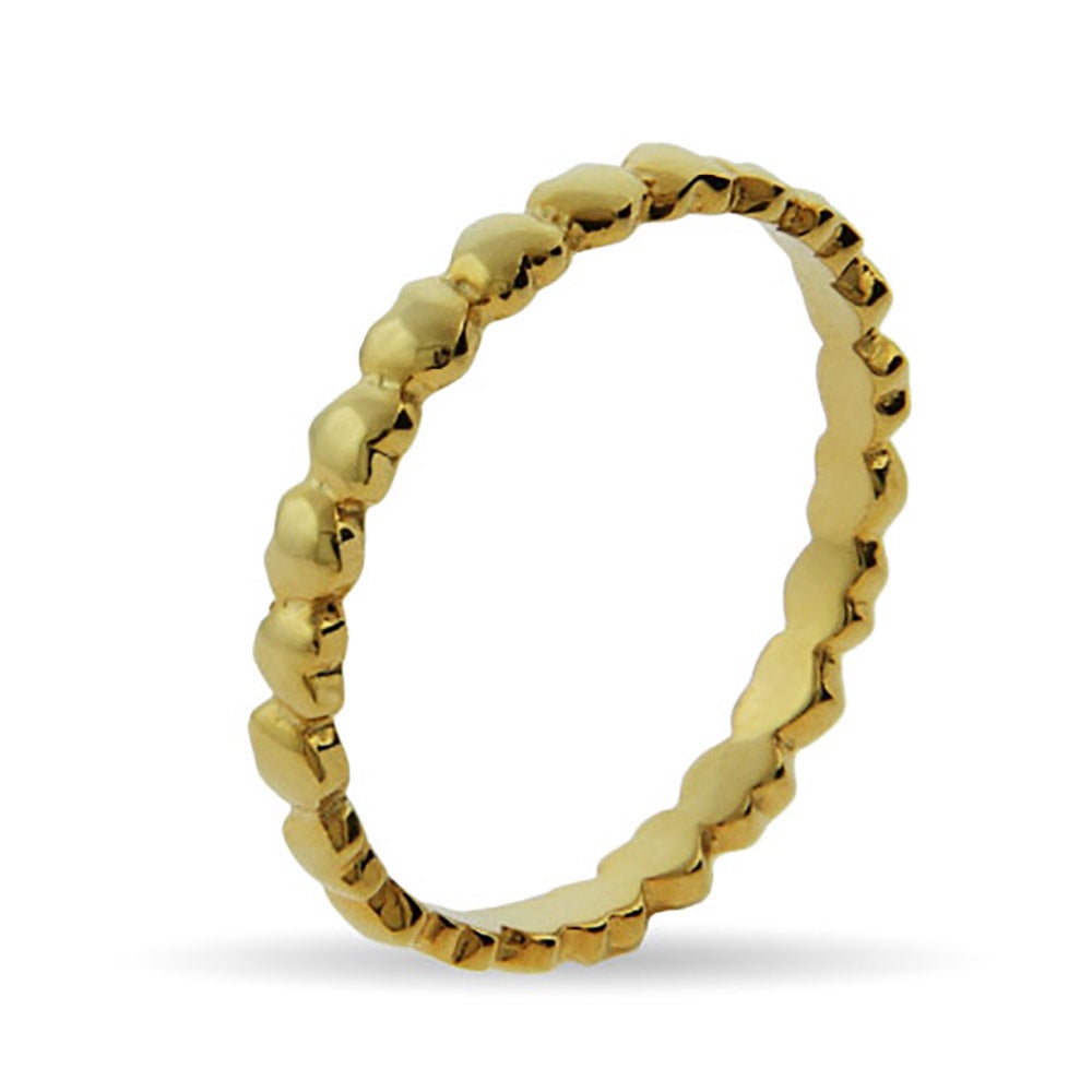 Gold Vermeil Band of Hearts Stackable Ring | Eve's Addiction®