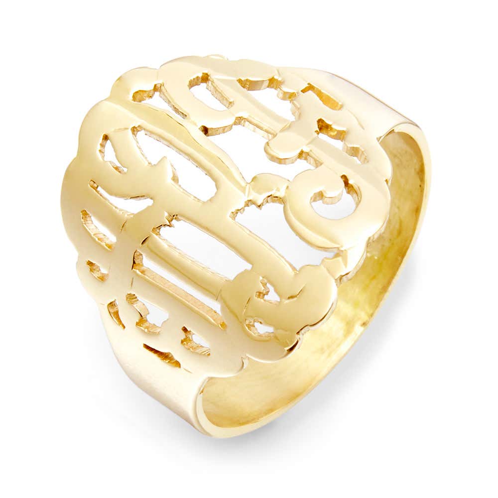 Gold Vermeil Custom Monogram Ring | Eve's Addiction