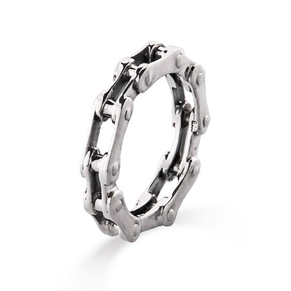 Men's Sterling Silver Bike Chain Ring | Eve's Addiction®