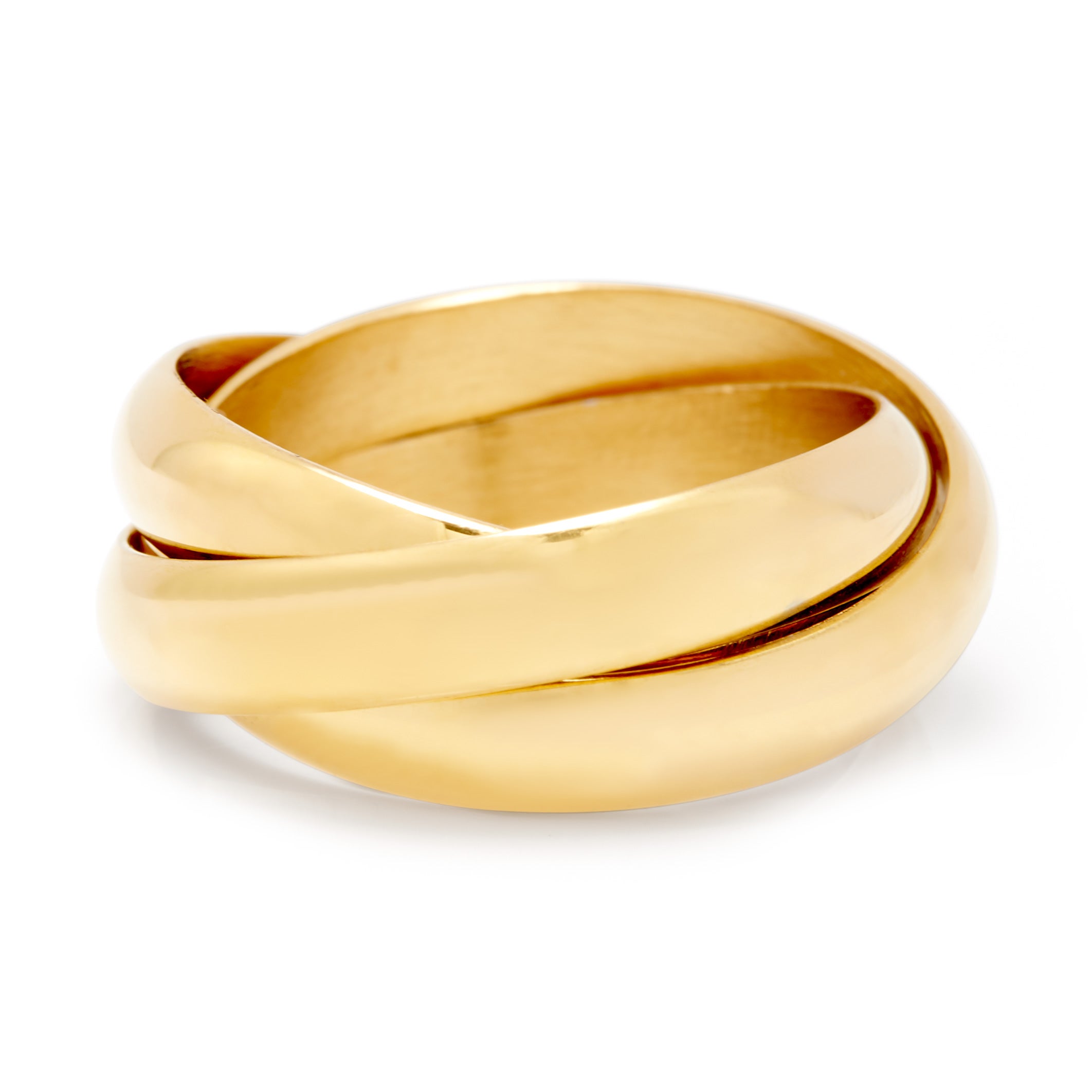 Engravable Gold Triple Roll Russian Wedding Ring | Eve's Addiction®