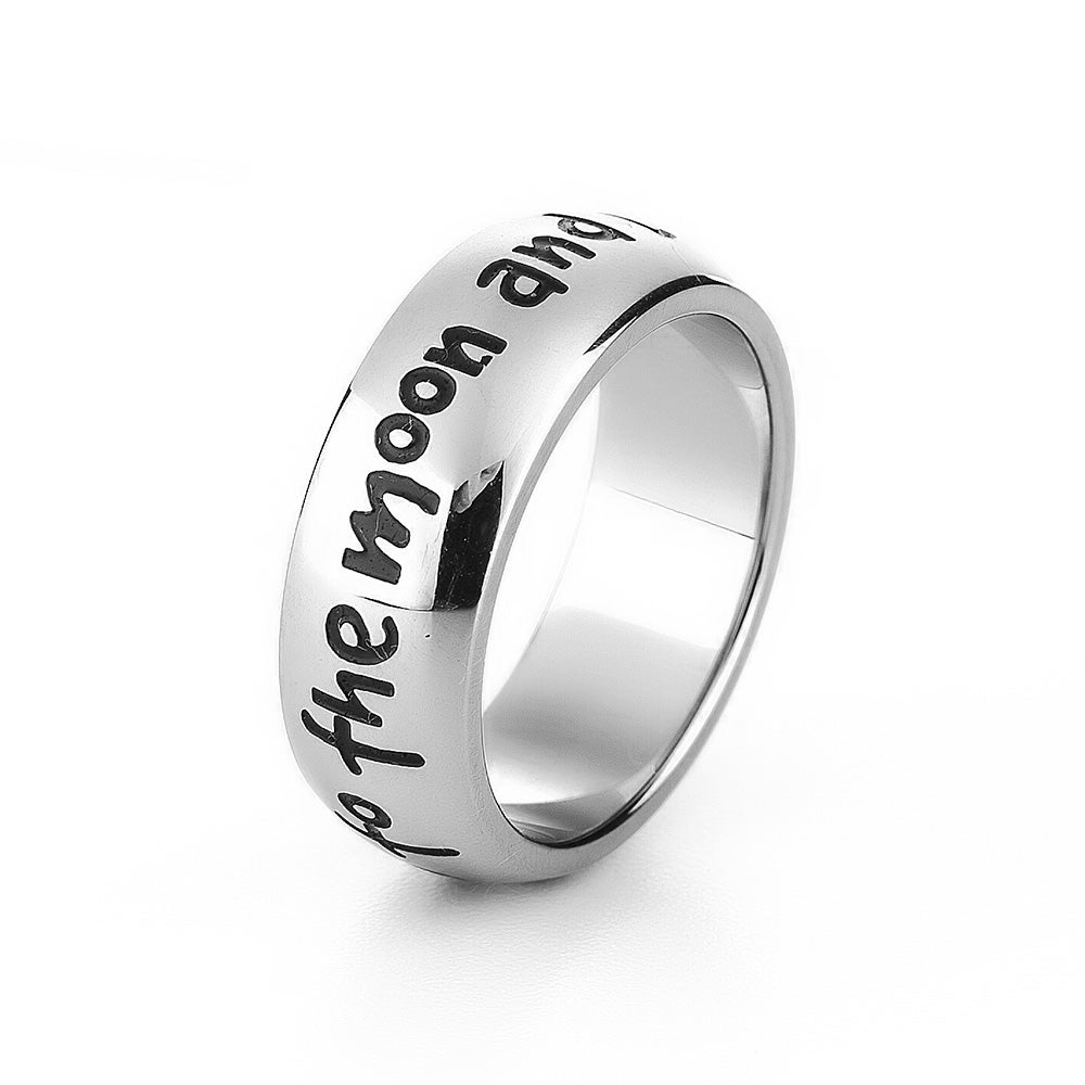 I Love You To The Moon and Back Engravable Ring