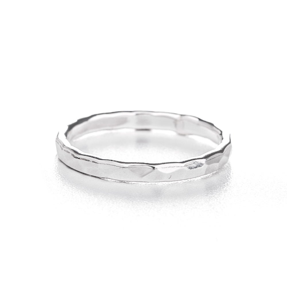 Hammered 2mm Sterling Silver Ring | Eve's Addiction®