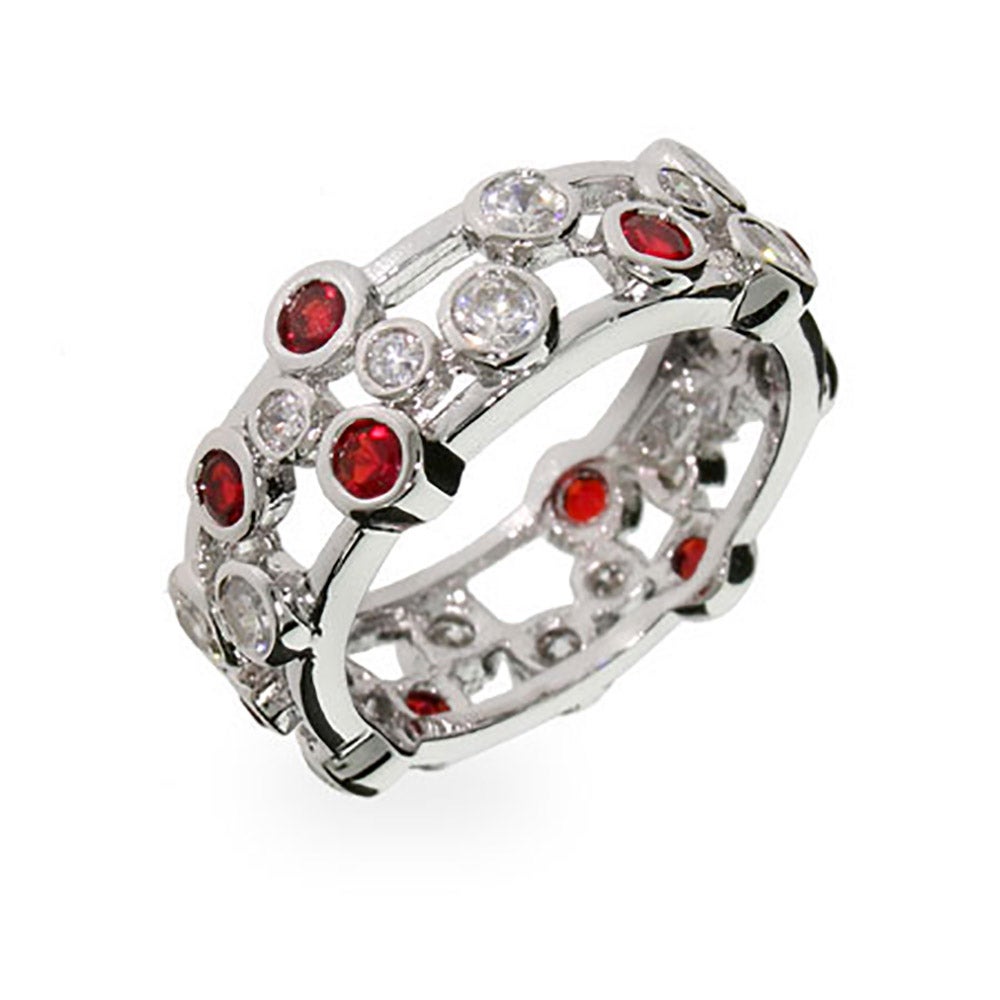 CZ Ruby Bubbles Sterling Silver Ring | Eve's Addiction®