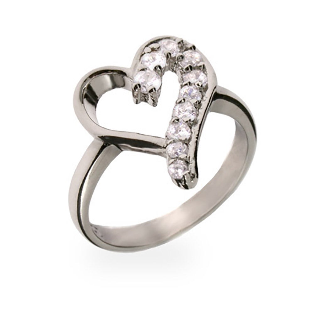 Sterling Silver CZ Journey Heart Ring | Eve's Addiction®